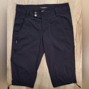 Columbia Cropped Hiking Pants Size 12 Black Omni-Shield UPF 50